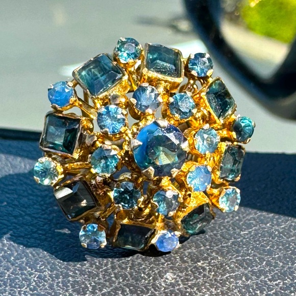 Vintage Jewelry - 10k Victorian Blue Sapphire Cocktail Ring